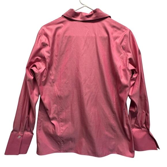 Liz Claiborne Pink Button Up Shirt Non Iron Women’s Size 12 Large Career Cotton - Picture 7 of 8